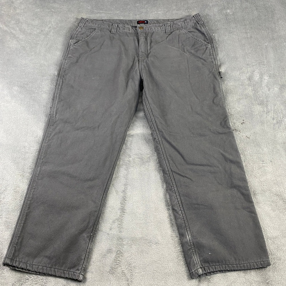 Wolverine Fleece Lined Carpenter Pants 44x30 Workwear Gray‎ Utility Warm Outdoor